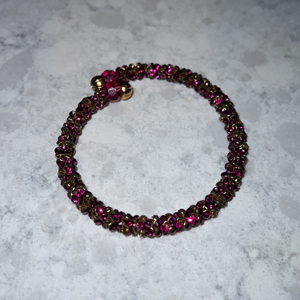 Fuschia bead bracelet
